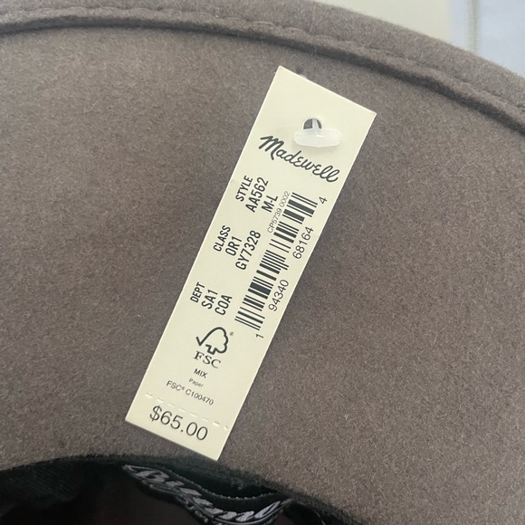 Madewell Biltmore wool felt hat brand new M/L NWT‎ main image 5